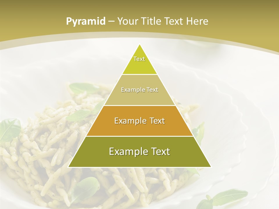 A Plate Of Pasta With Basil Leaves On It PowerPoint Template
