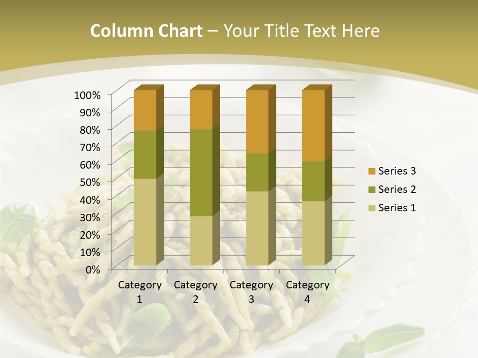 A Plate Of Pasta With Basil Leaves On It PowerPoint Template