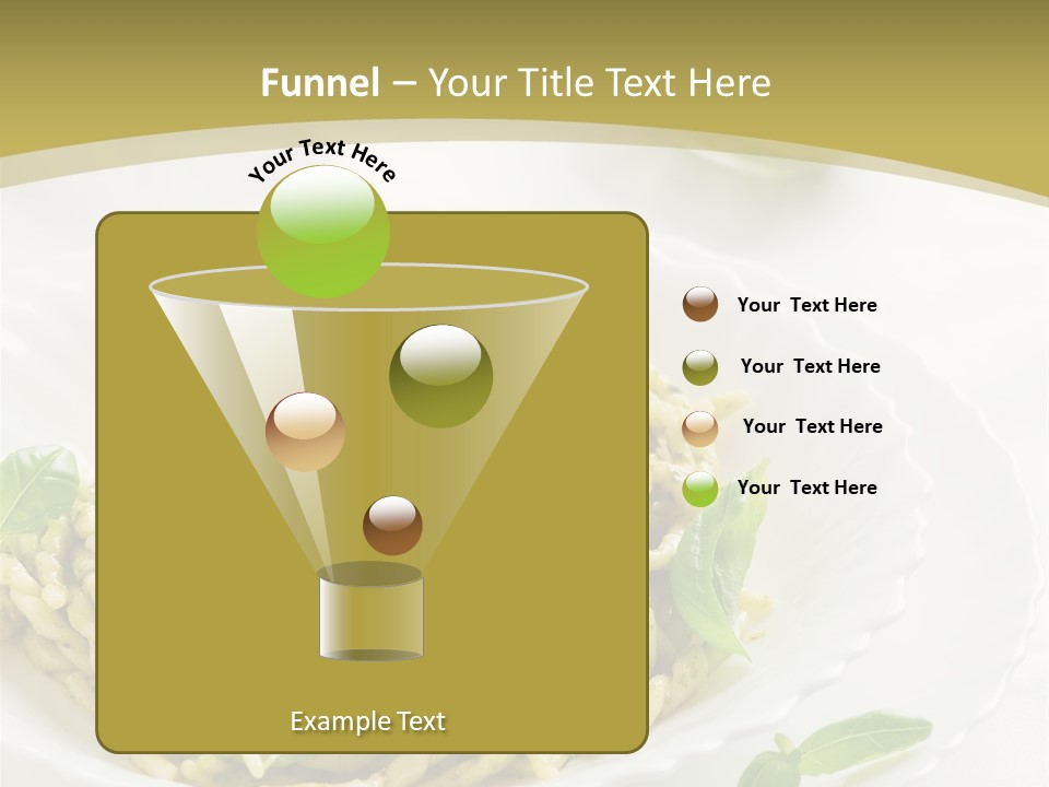 A Plate Of Pasta With Basil Leaves On It PowerPoint Template