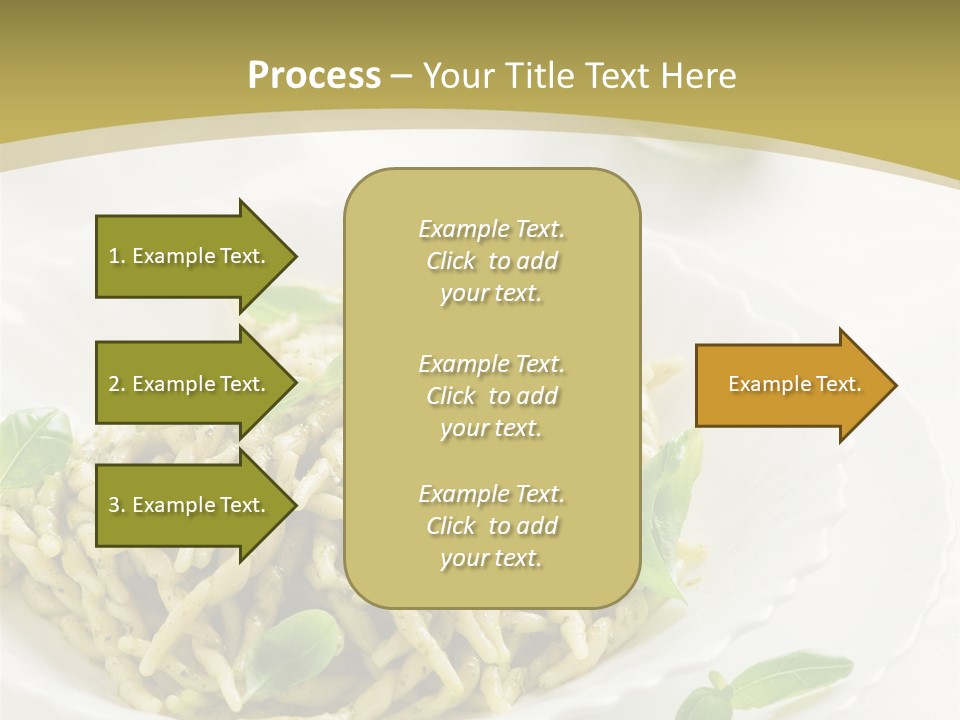 A Plate Of Pasta With Basil Leaves On It PowerPoint Template
