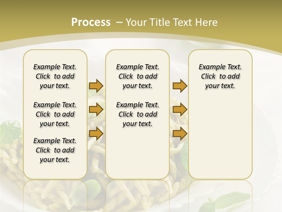 A Plate Of Pasta With Basil Leaves On It PowerPoint Template