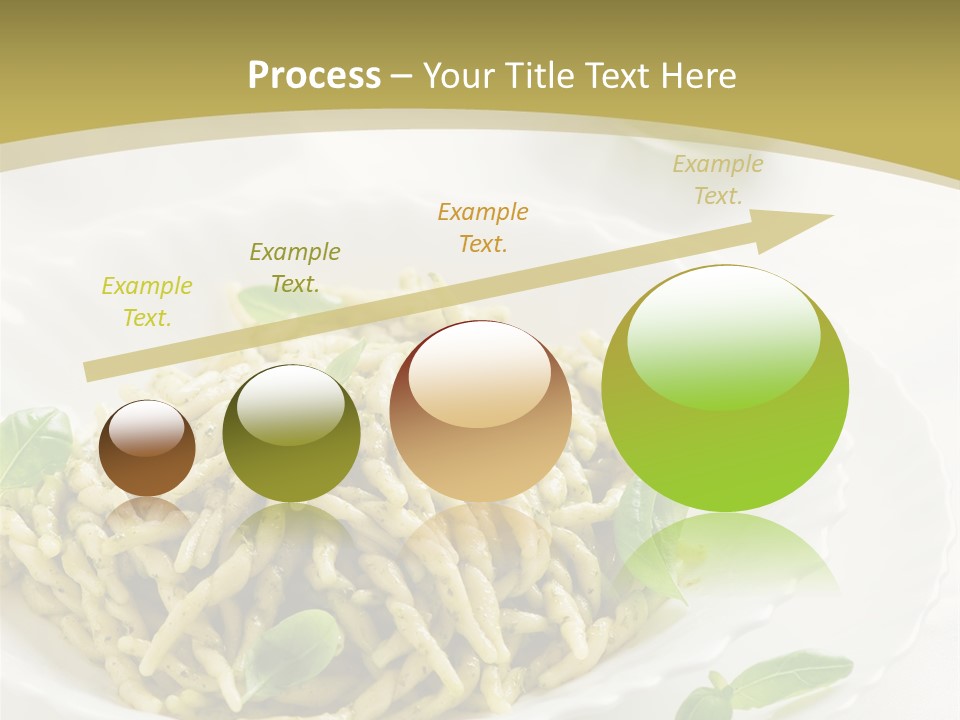 A Plate Of Pasta With Basil Leaves On It PowerPoint Template