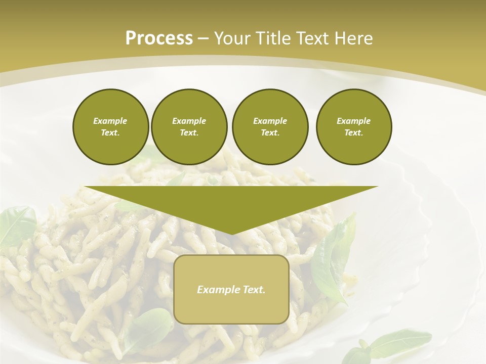 A Plate Of Pasta With Basil Leaves On It PowerPoint Template