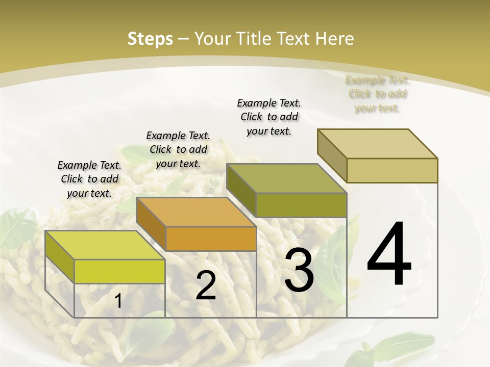 A Plate Of Pasta With Basil Leaves On It PowerPoint Template