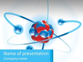 A Blue And Red Sphere With A Red And White Object In The Middle Of It PowerPoint Template