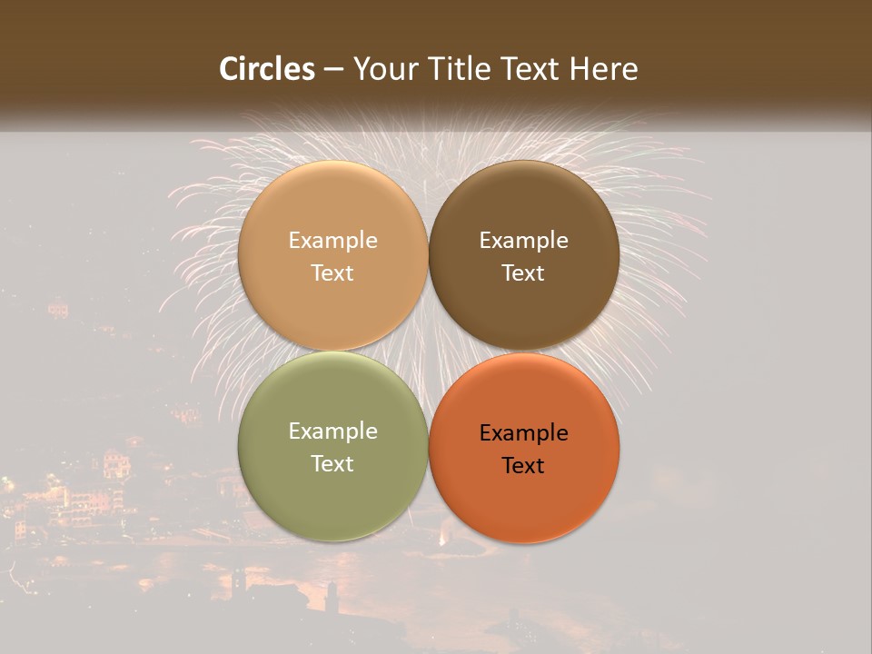 A Fireworks Display With A City In The Background PowerPoint Template