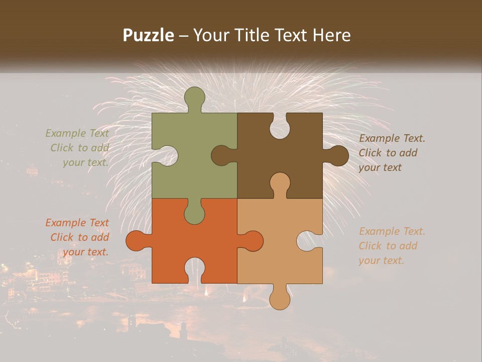 A Fireworks Display With A City In The Background PowerPoint Template
