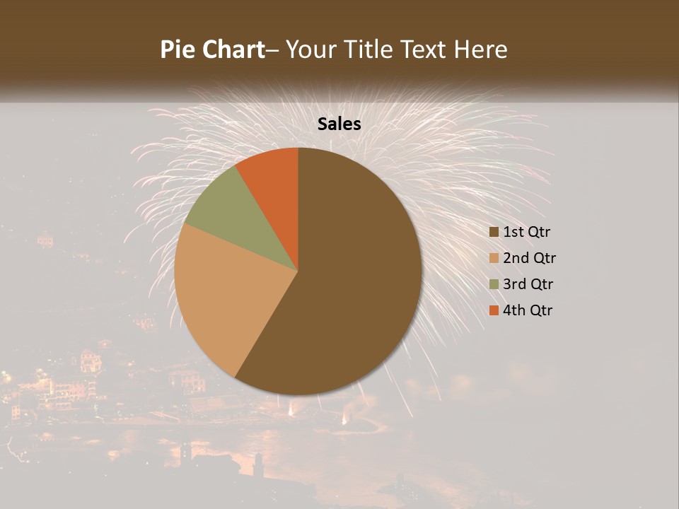 A Fireworks Display With A City In The Background PowerPoint Template