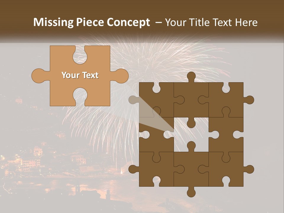 A Fireworks Display With A City In The Background PowerPoint Template