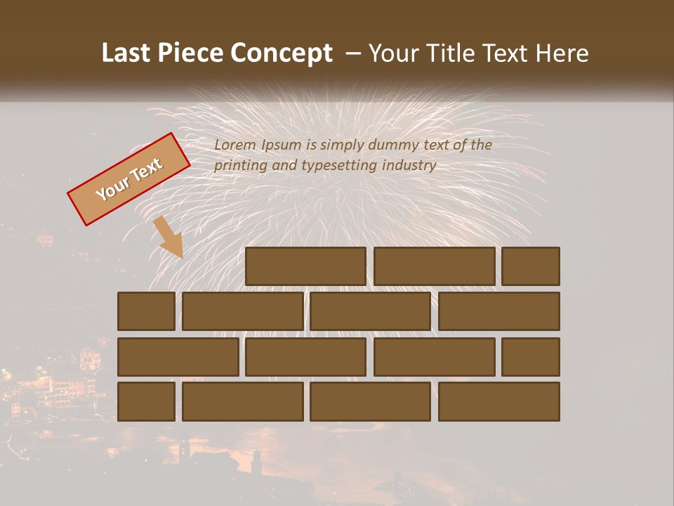 A Fireworks Display With A City In The Background PowerPoint Template