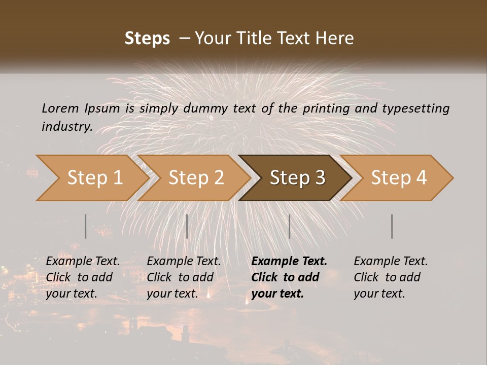 A Fireworks Display With A City In The Background PowerPoint Template