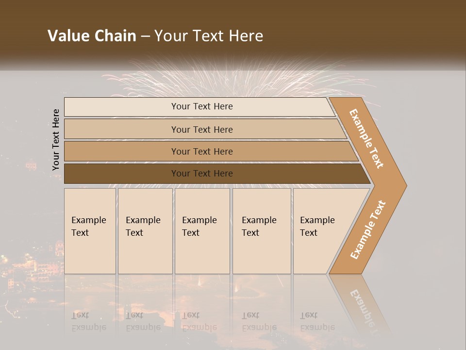 A Fireworks Display With A City In The Background PowerPoint Template