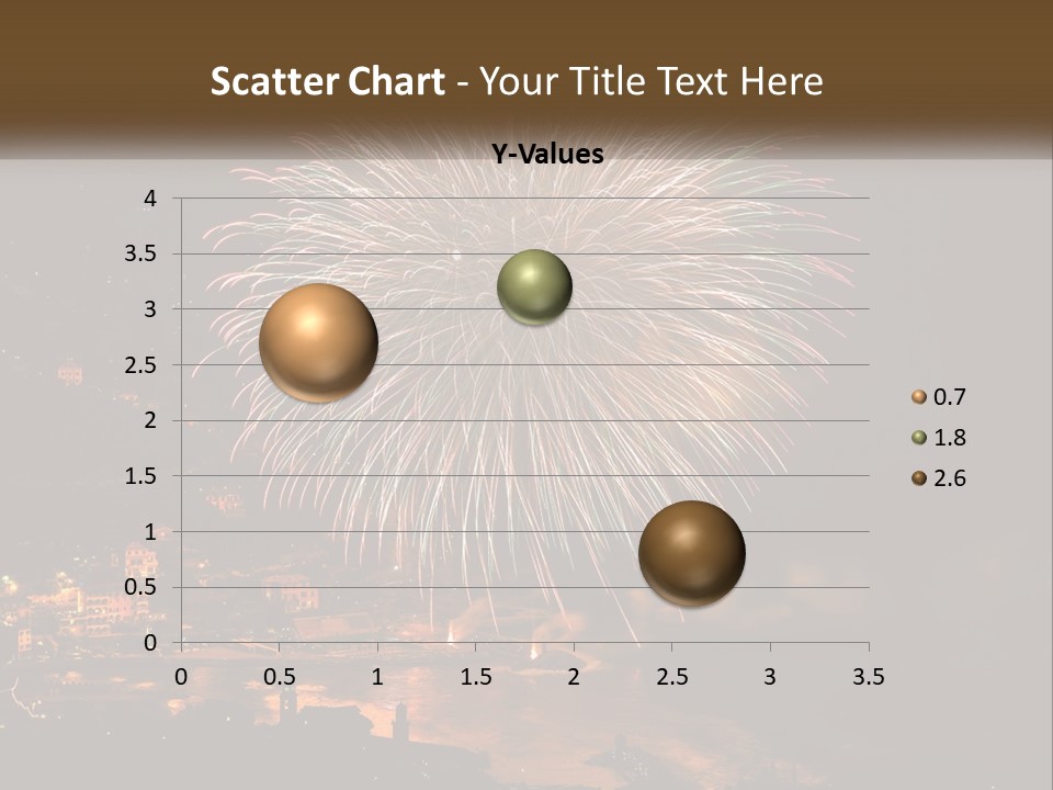 A Fireworks Display With A City In The Background PowerPoint Template