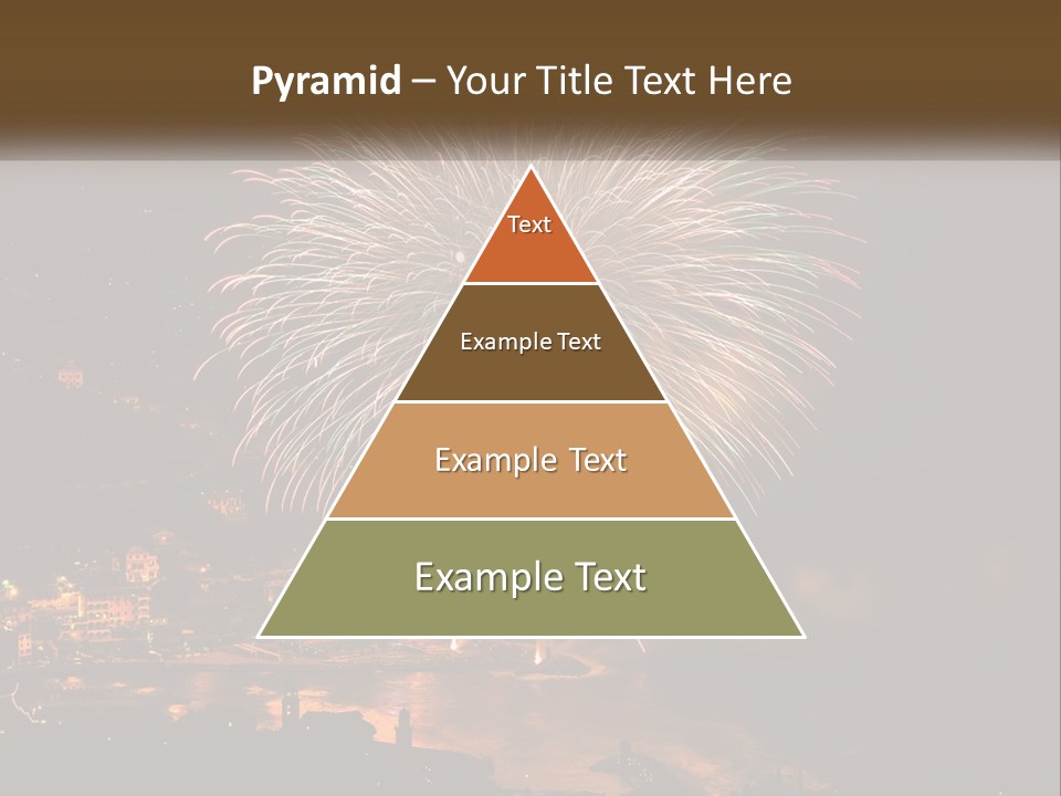 A Fireworks Display With A City In The Background PowerPoint Template