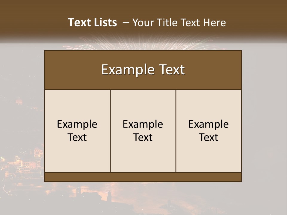 A Fireworks Display With A City In The Background PowerPoint Template