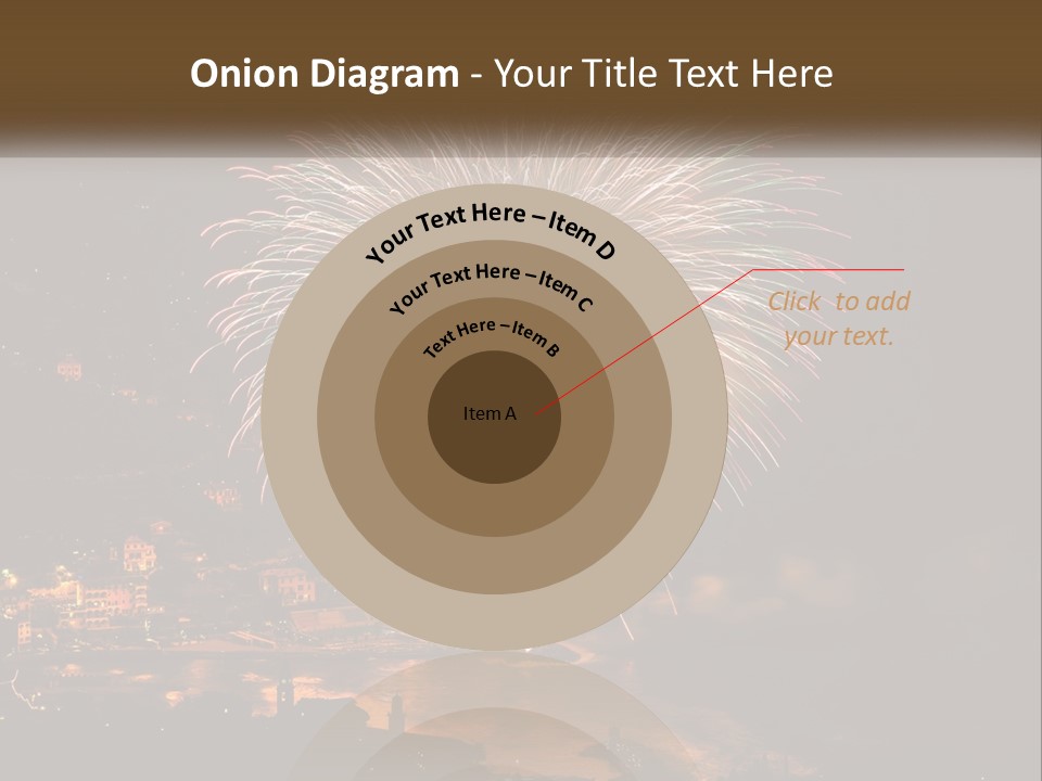 A Fireworks Display With A City In The Background PowerPoint Template