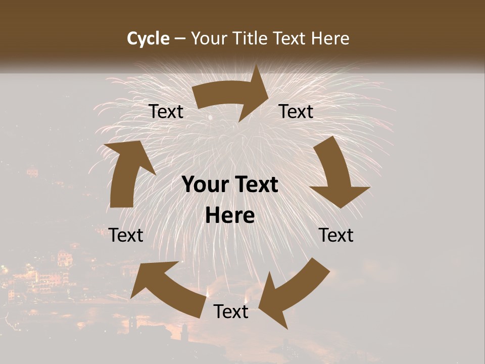 A Fireworks Display With A City In The Background PowerPoint Template