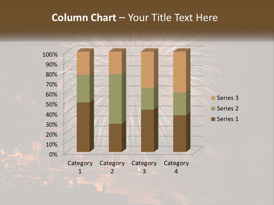 A Fireworks Display With A City In The Background PowerPoint Template