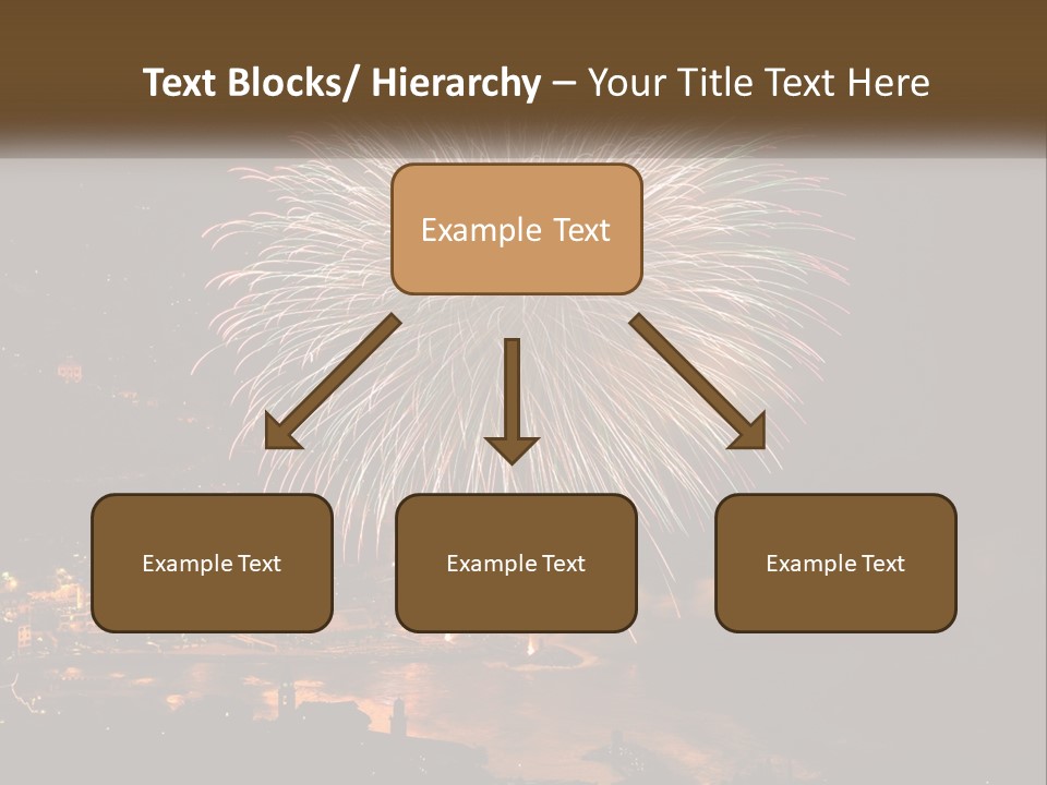 A Fireworks Display With A City In The Background PowerPoint Template