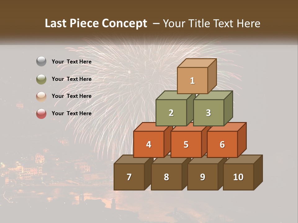 A Fireworks Display With A City In The Background PowerPoint Template