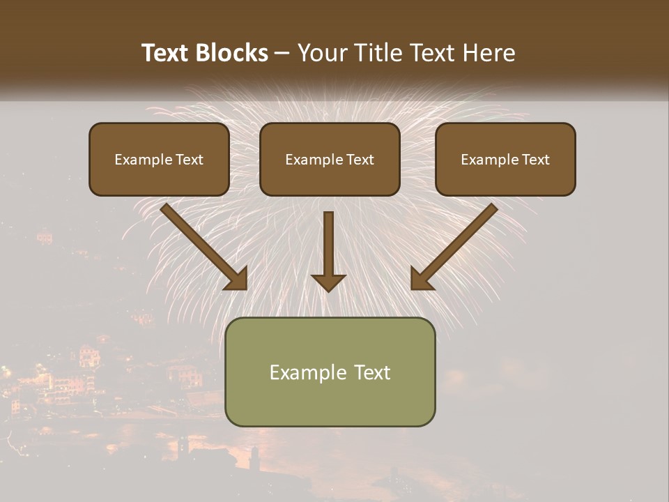 A Fireworks Display With A City In The Background PowerPoint Template
