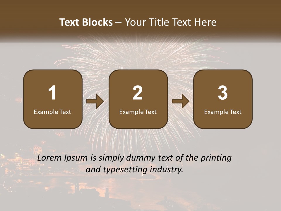 A Fireworks Display With A City In The Background PowerPoint Template