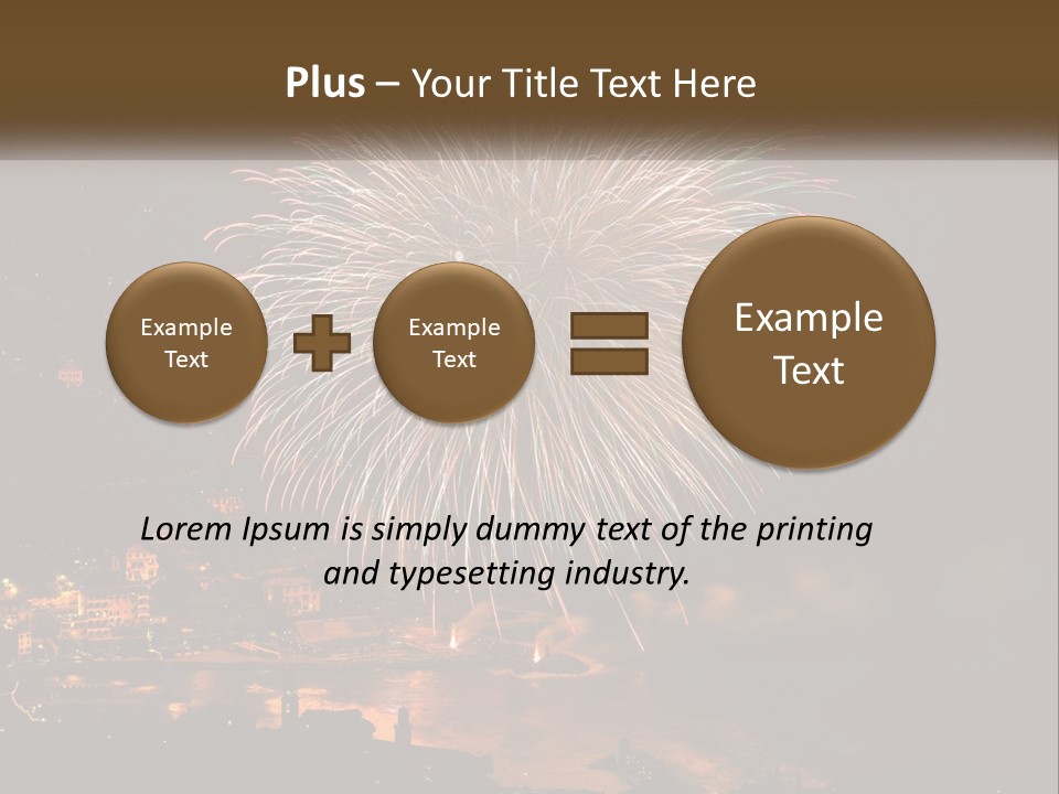 A Fireworks Display With A City In The Background PowerPoint Template
