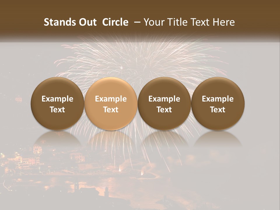 A Fireworks Display With A City In The Background PowerPoint Template