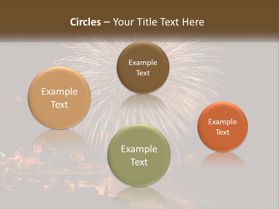 A Fireworks Display With A City In The Background PowerPoint Template