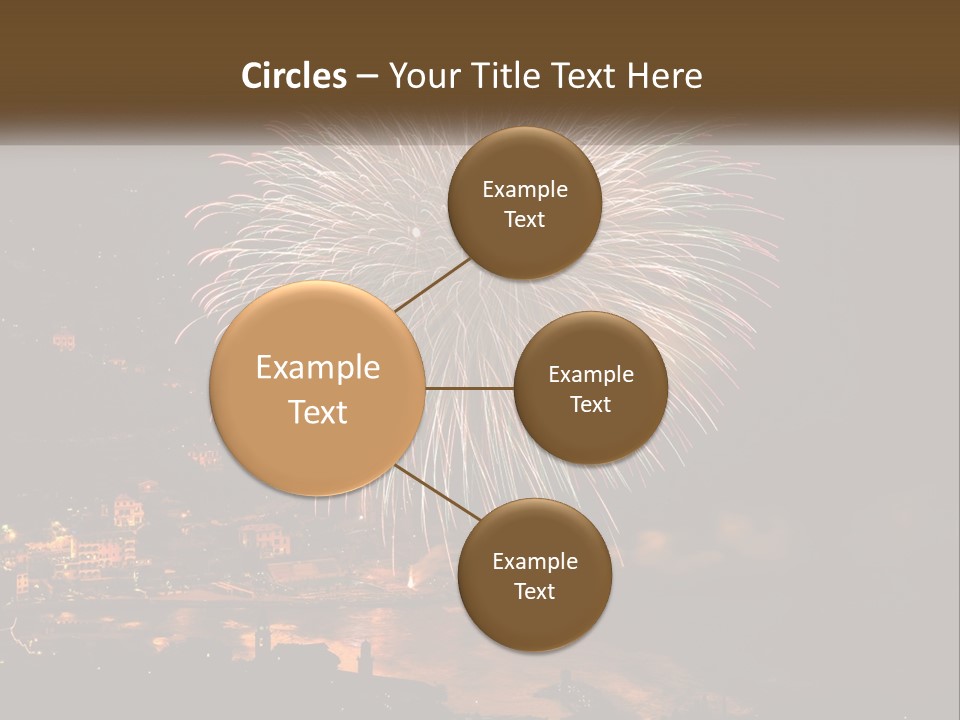 A Fireworks Display With A City In The Background PowerPoint Template