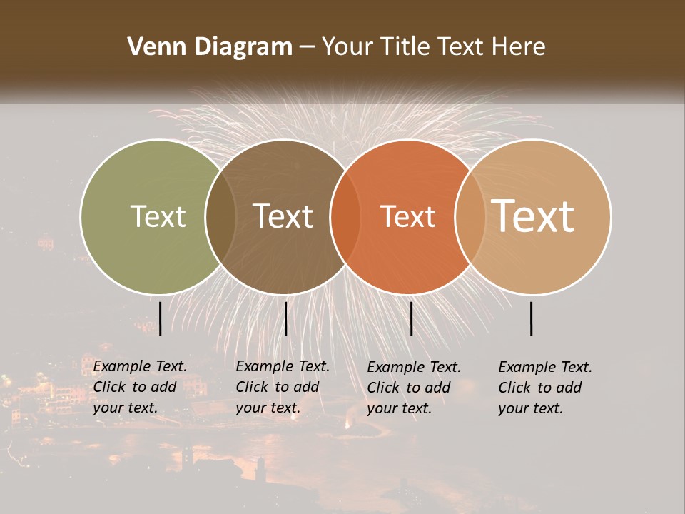 A Fireworks Display With A City In The Background PowerPoint Template