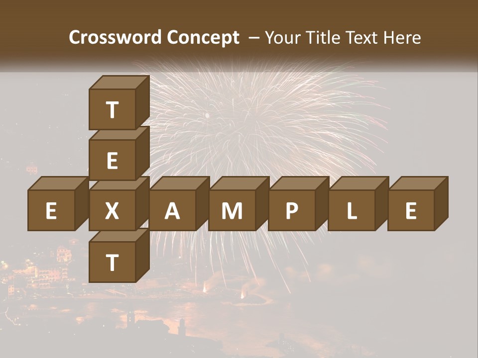 A Fireworks Display With A City In The Background PowerPoint Template