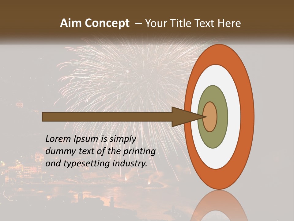 A Fireworks Display With A City In The Background PowerPoint Template