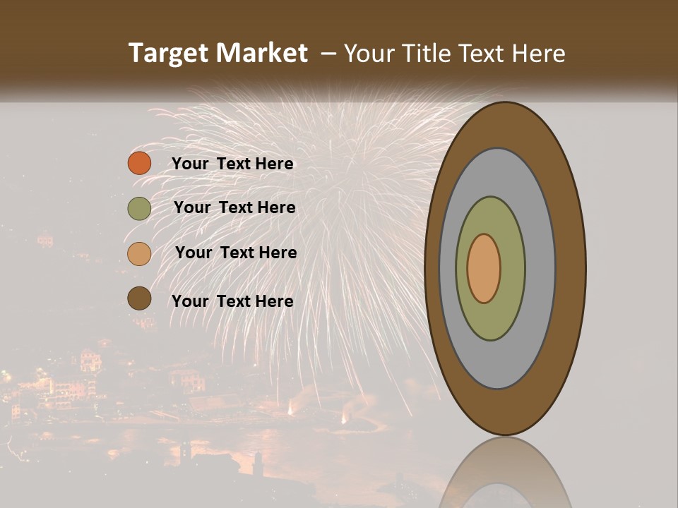 A Fireworks Display With A City In The Background PowerPoint Template