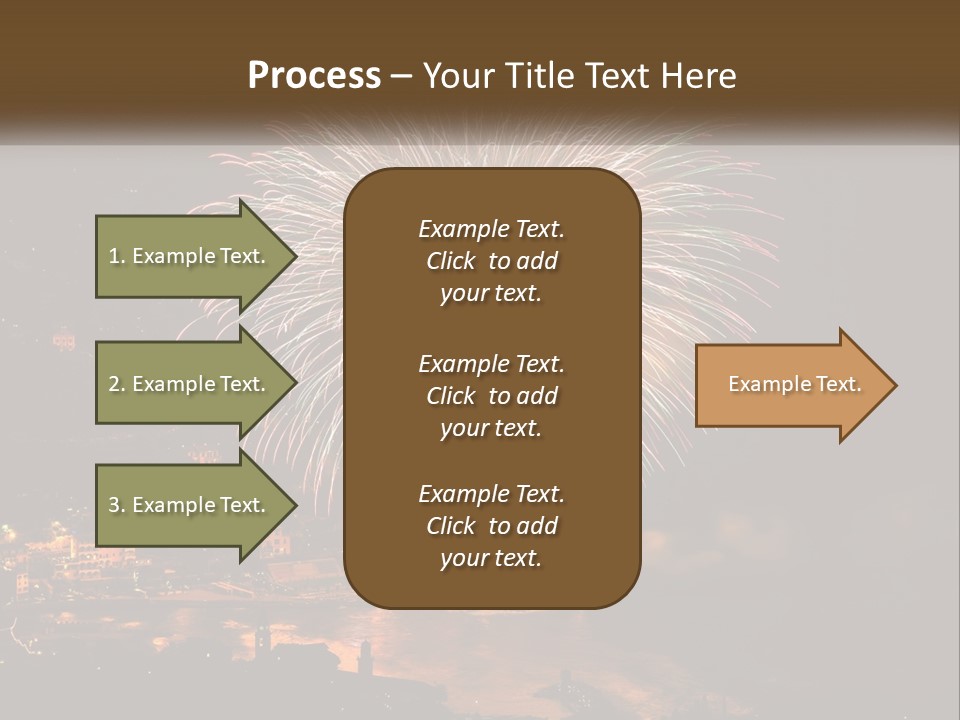 A Fireworks Display With A City In The Background PowerPoint Template