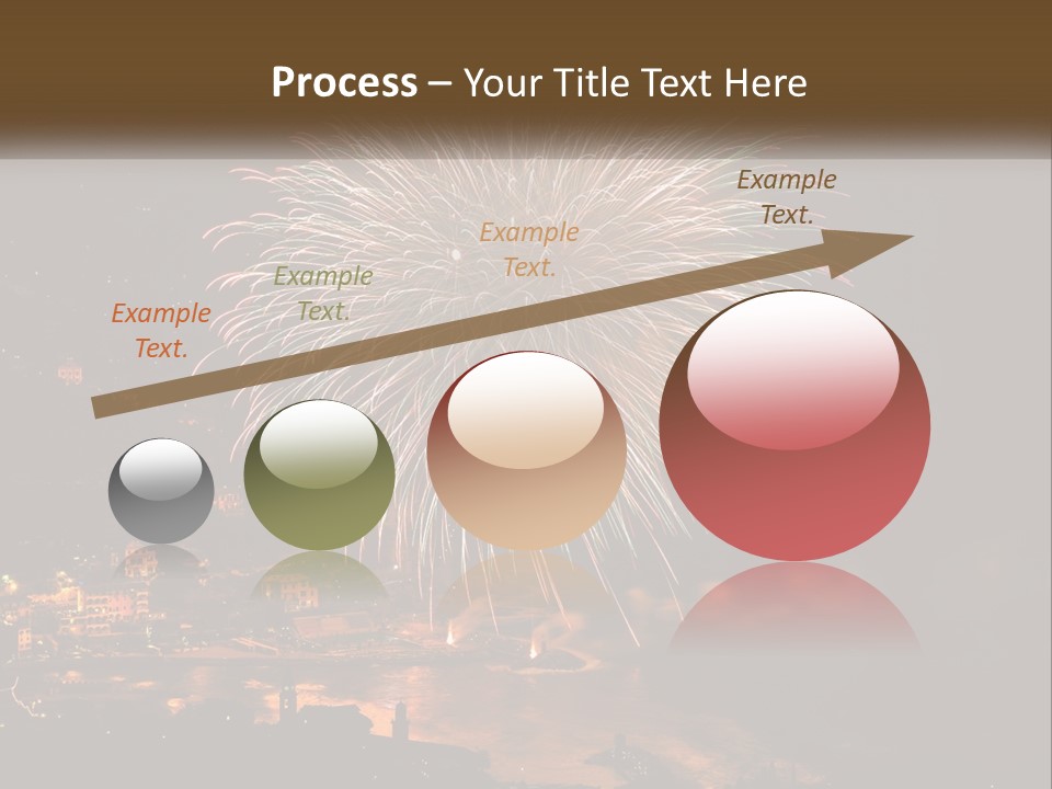 A Fireworks Display With A City In The Background PowerPoint Template
