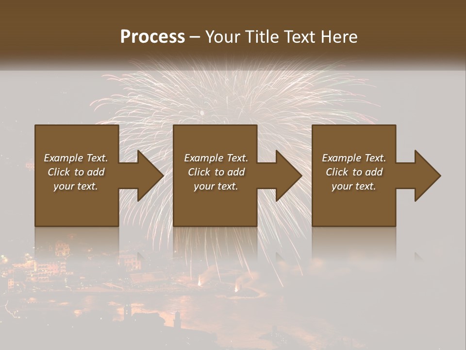 A Fireworks Display With A City In The Background PowerPoint Template