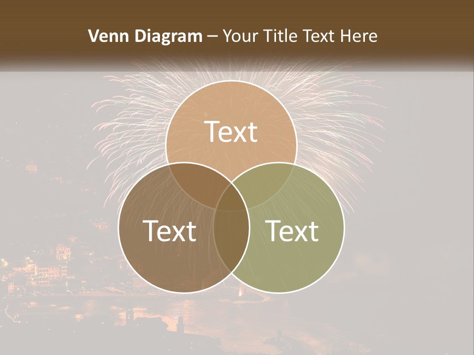 A Fireworks Display With A City In The Background PowerPoint Template