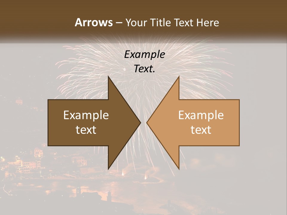 A Fireworks Display With A City In The Background PowerPoint Template