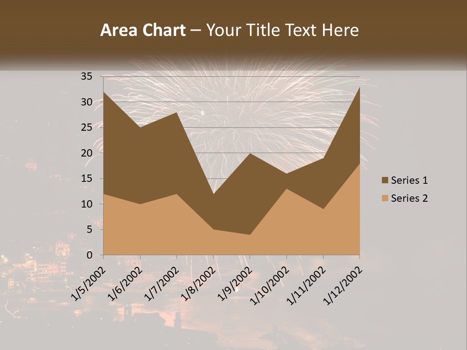 A Fireworks Display With A City In The Background PowerPoint Template