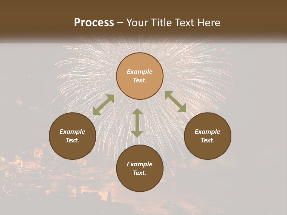 A Fireworks Display With A City In The Background PowerPoint Template