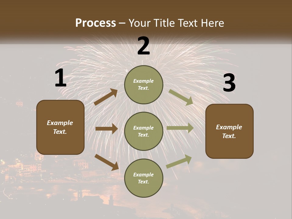 A Fireworks Display With A City In The Background PowerPoint Template