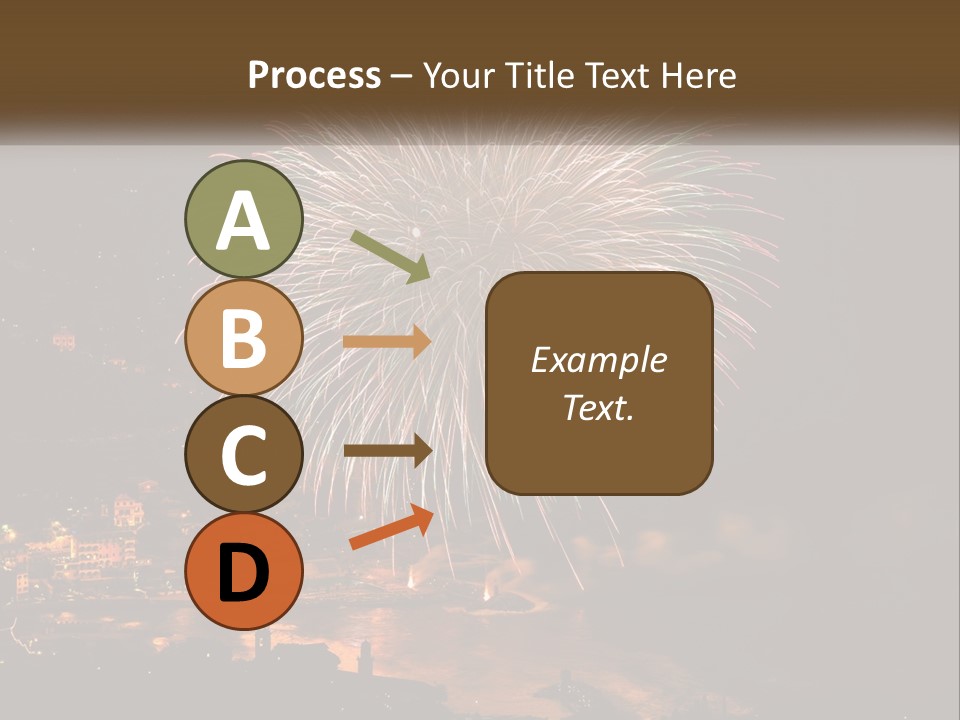 A Fireworks Display With A City In The Background PowerPoint Template