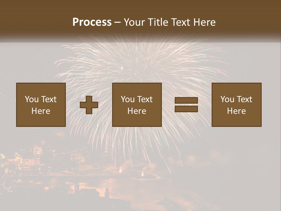 A Fireworks Display With A City In The Background PowerPoint Template