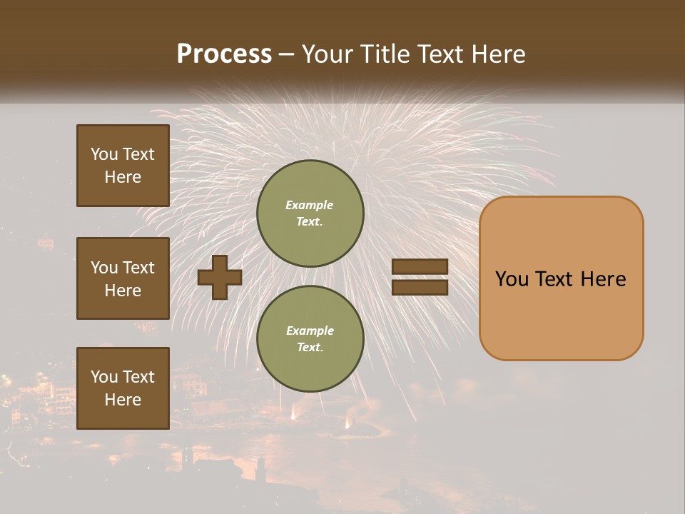 A Fireworks Display With A City In The Background PowerPoint Template