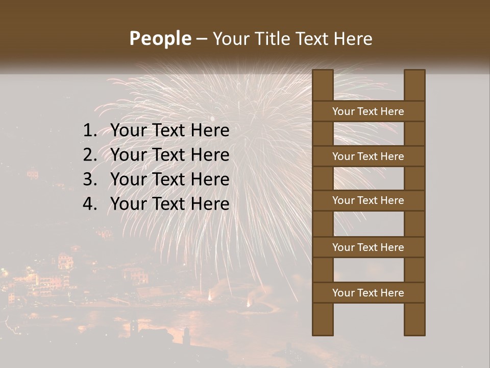 A Fireworks Display With A City In The Background PowerPoint Template