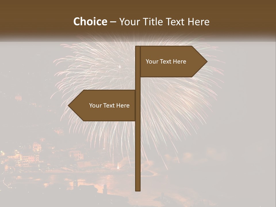 A Fireworks Display With A City In The Background PowerPoint Template
