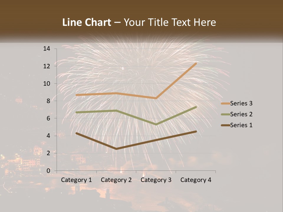 A Fireworks Display With A City In The Background PowerPoint Template