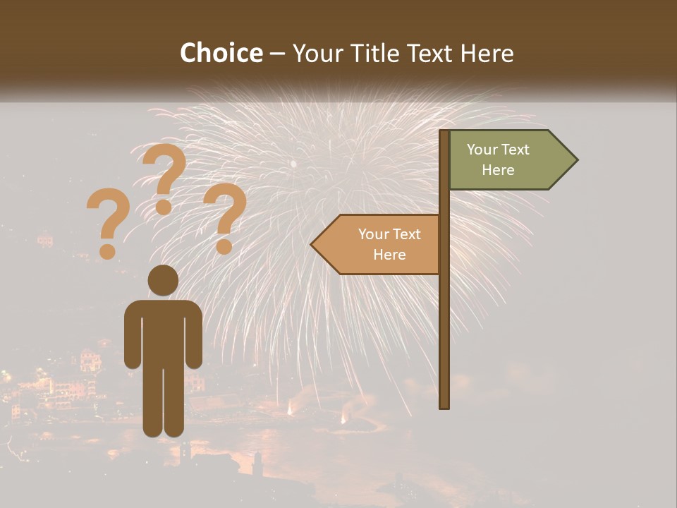 A Fireworks Display With A City In The Background PowerPoint Template