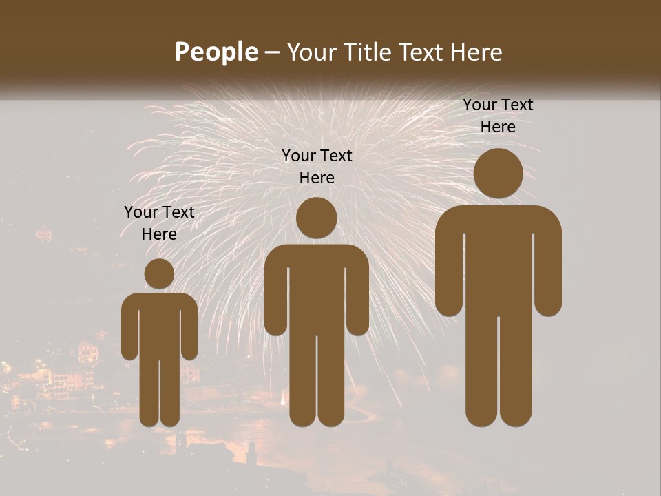 A Fireworks Display With A City In The Background PowerPoint Template